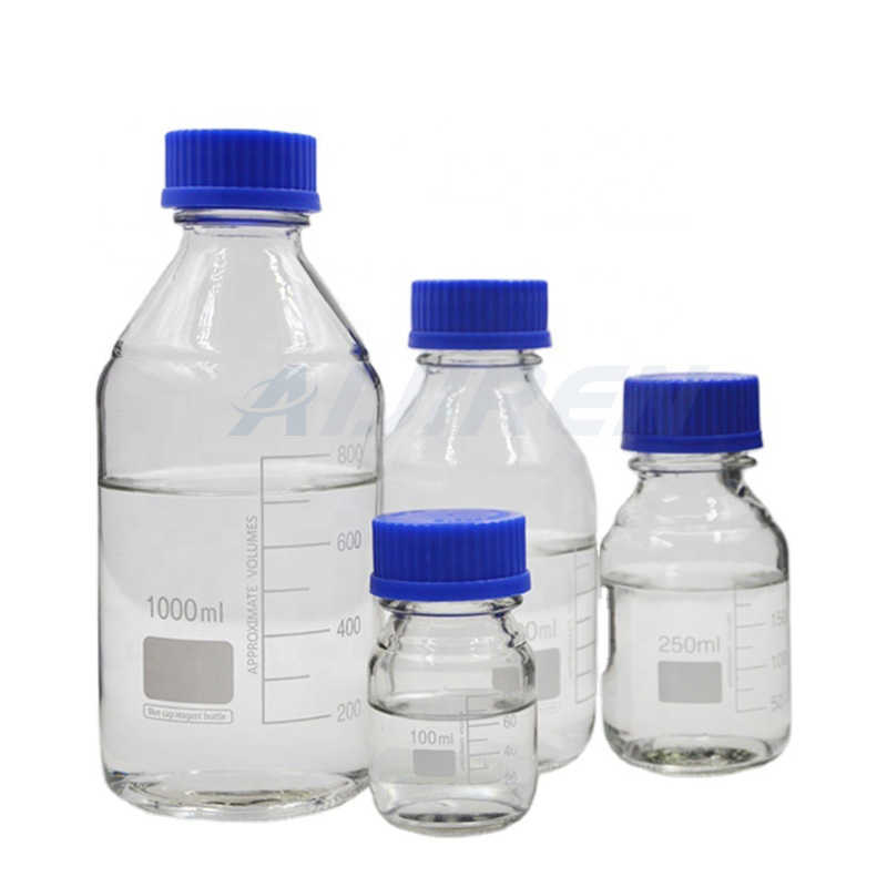 Wholesale storage borosil bottle reagent with blue screw cap price